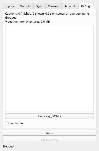 The Debug tab with a live event timeline.